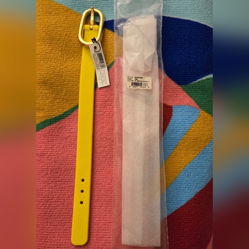 Marc By Marc Jacobs Reversible Purple Yellow Bracelet Gold Buckle Hardware NWT - Picture 2 of 4